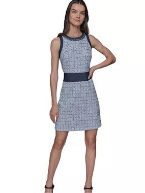 KARL LAGERFELD PARIS
Women's Mixed-Media A-Line Dress